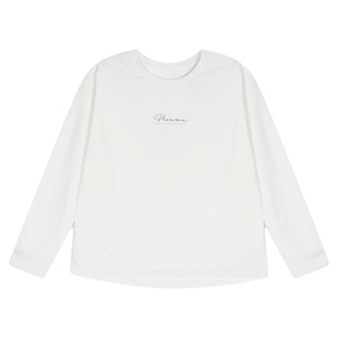 GLOBAL WORK T恤女2026春季新款简约日常含棉印花长袖上衣580930