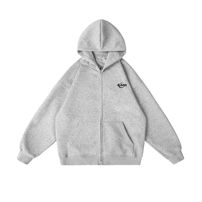 lemanism重磅摇粒绒灰色拉链连帽开衫卫衣外套男上衣情侣秋季潮牌