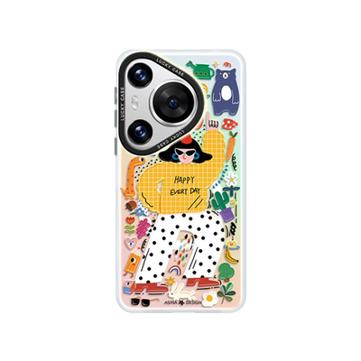 MASFEIL × 我最快乐适用华为Pura70手机壳新款p60pro磁吸p80保护套硅胶软壳p40防摔女70por带支架高级Ultra+