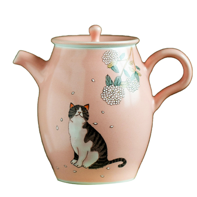 月夕雅集小清新陶瓷茶壶手工手绘