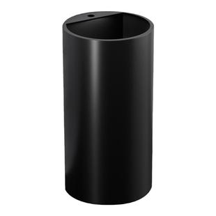 不锈钢立柱式洗脸盆黑色卫生间落地式一体洗手台盆轻奢圆形立柱盆