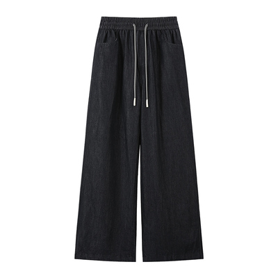 白鸭绒阔腿牛仔羽绒裤女冬季外穿