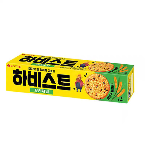 韩国进口食品 Lotte/乐天庄园黑芝麻饼干薄脆饼干休闲零食100g