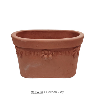 荷兰工厂 红陶粗陶花盆陶盆器陶缸大透气室外花园柠檬浮雕椭圆盆