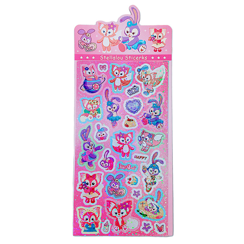 拉布布手帐贴纸女孩儿童手账素材咕卡装饰小图案镭射卡通可爱贴画