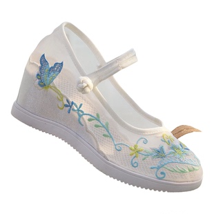 广场舞鞋绣花鞋内增高女鞋透气妈妈鞋老北京布鞋夏季新款汉服鞋