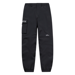 骆驼女装秋冬户外冲锋软壳裤女款防风防泼水束脚裤加绒保暖工装裤