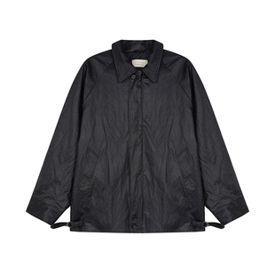 Vitatha番塔塔 知识分子静奢进口金属丝光泽皮夹克休闲中性外套