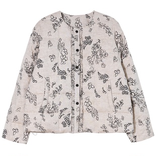 GESGOO原创设计文艺风轻盈保暖白鸭绒服外套圆领羽绒服冬季通勤女