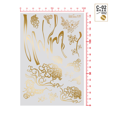喵匠国风烫金模型水转印贴金属色