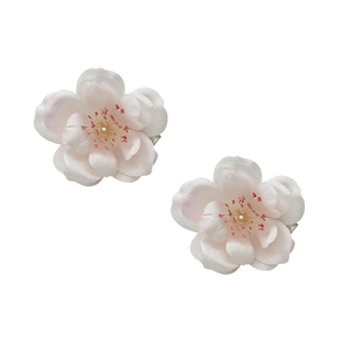 纯欲甜美氛围感渐变樱花发夹温柔清冷感气质边夹森系拍照出片发饰