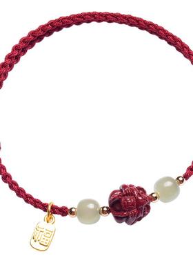 简约生肖红绳手链，男女情侣同款