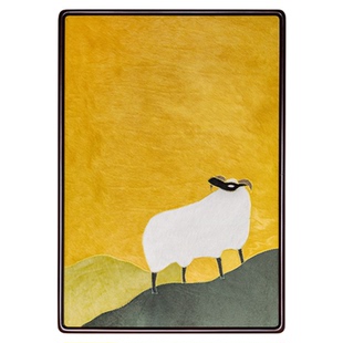 若奈挂画 真。牛。皮。好寓意喜气开年绵羊装饰画客厅挂画