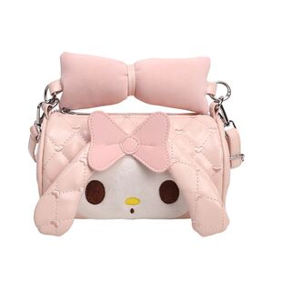 2026新款粉色蝴蝶结毛绒枕头包女斜挎包可爱卡通小包高级感手提包