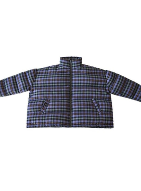 HANDE紫色系彩格棉服女童