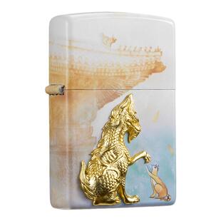 ZIPPO官方旗舰店之宝狮子与御猫防风煤油打火机送男友生日礼物