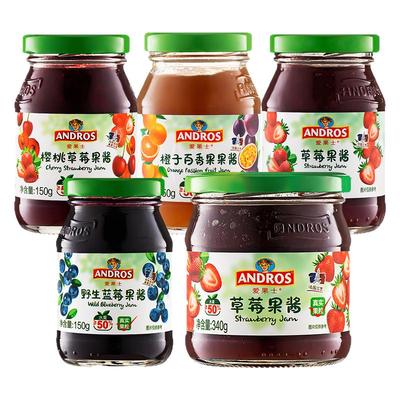 安德鲁爱果士草莓果酱蓝莓早餐面包蓝莓酱樱桃橙子多味真实果粒感