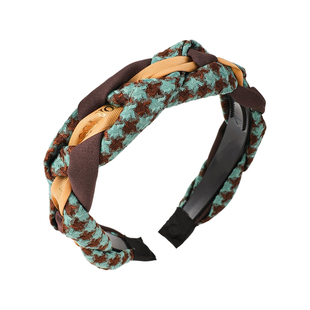 麻花格子高颅顶发箍女款2025新款高级感洗脸头箍日常外戴发卡头饰