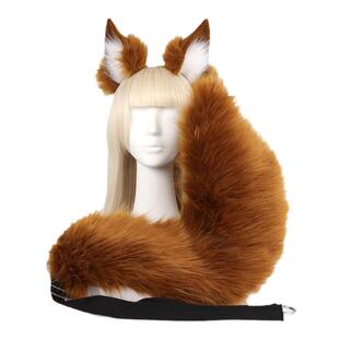 FGO玉藻前cos兽耳兽尾发箍仿真毛绒希娜原神cosplay狐耳狐尾套装