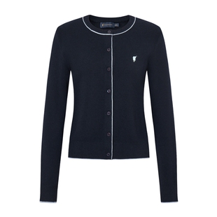 POLOWALK女装2026春季新款女士长袖针织衫薄款修身针织开衫女