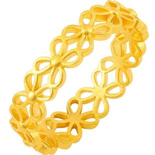 【热销】诗普琳 足金计价黄金 繁花镂空戒指女戒 送女友生日礼物