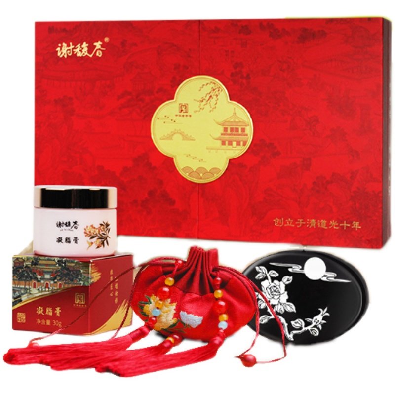 谢馥春花好月圆礼盒鸭蛋粉香包
