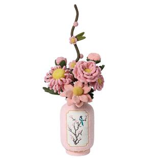 问童子 插花系列 毛绒花朵花瓶高端设计装饰布置送人礼物