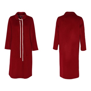 【新年特惠】衣莎美诺冬双面呢大衣女外套本命年红中国红64083166