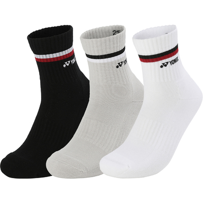 YONEX尤尼克斯羽毛球袜男女款3双装yy中筒毛巾底运动袜子145134