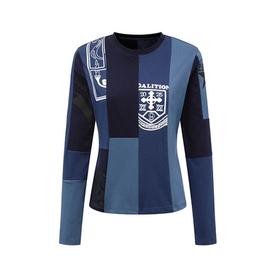 拼接联盟徽章长袖T恤TEE