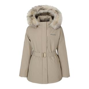 Discovery探索加厚鹅绒羽绒服收腰中长款毛领保暖外套女25冬新