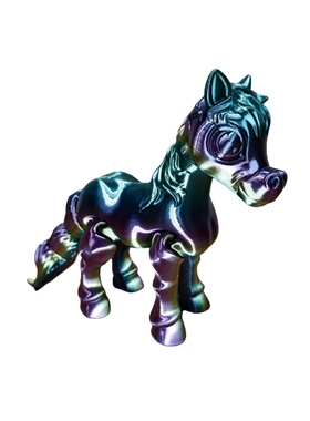 新年炫彩渐变小马关节摆件