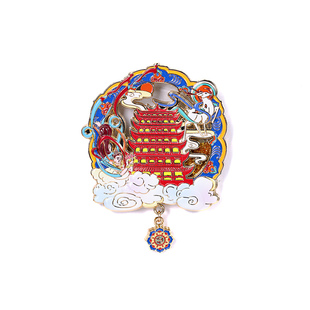 敦煌研究院 九重飞梦敦煌金属流沙冰箱贴 文创冰箱贴磁贴创意饰品