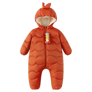 巴拉巴拉婴儿羽绒服连体衣宝宝外出保暖衣服轻薄冬装新生婴幼儿女