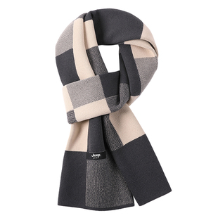 JEEP SPIRIT吉普围巾男士冬季季礼物礼盒装送男友保暖冬围脖护颈