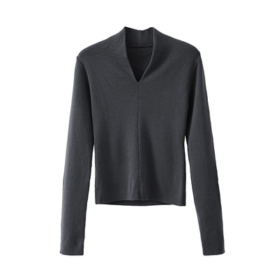 POPCHRIO耐起球羊毛v领针织衫