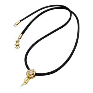 纯银吊坠扣项链绳黄金翡翠挂脖佛公玉佩挂绳专用手工编织绳挂件绳