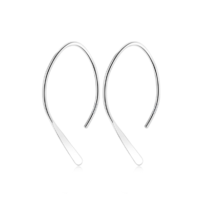 999纯银简约线条耳环女款