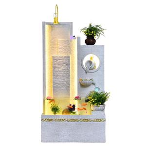 欧式流水喷泉循环水摆件鱼缸客厅办公室落地假山水景观生财风水轮