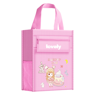 补习袋手提袋拎书袋用小学生女童文件袋帆布美术袋补习班作业试卷袋收纳袋儿童学习补课包牛津布大容量开学