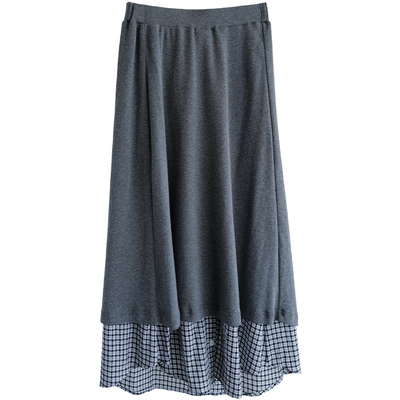 设计师原创假两件羊毛半裙