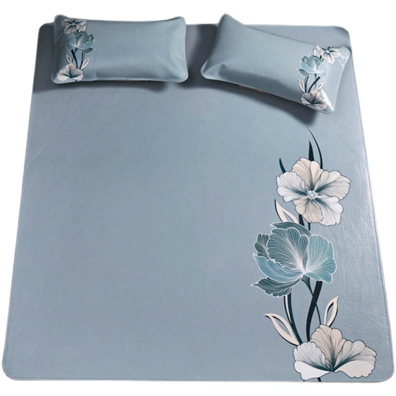 金山峡牛皮凉席头层水牛皮软席加厚1.8米双人彩绘牛皮席子三件套2