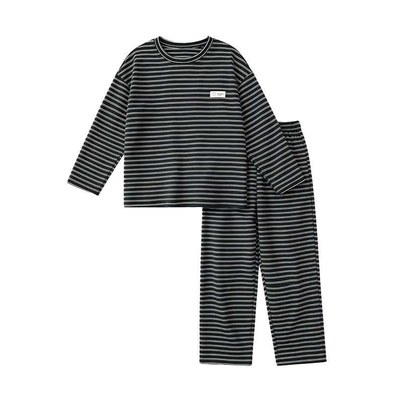 德绒韩版秋冬条纹家居服睡衣套装