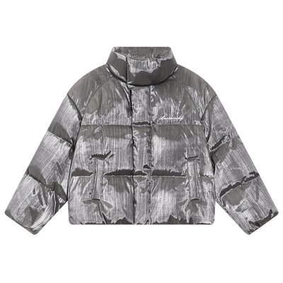 原创设计镭射反光防水面包羽绒服
