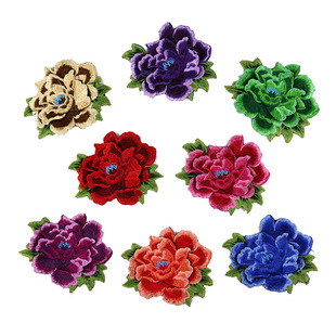 精美刺绣玫瑰花图案布贴百搭diy衣服装饰胸花牛仔裤修补丁贴破洞