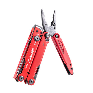 纳丽德红色先锋救援战术钳剪户外多功能折叠工具小刀汽车破窗器
