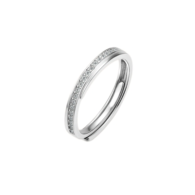 周六福星耀戒指女S925银指环手饰可调节送女友节日礼物