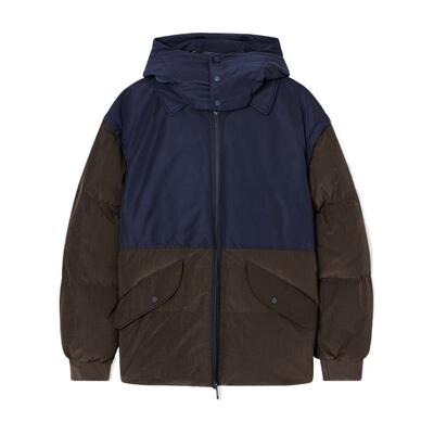 AX/阿玛尼男士连帽撞色羽绒服