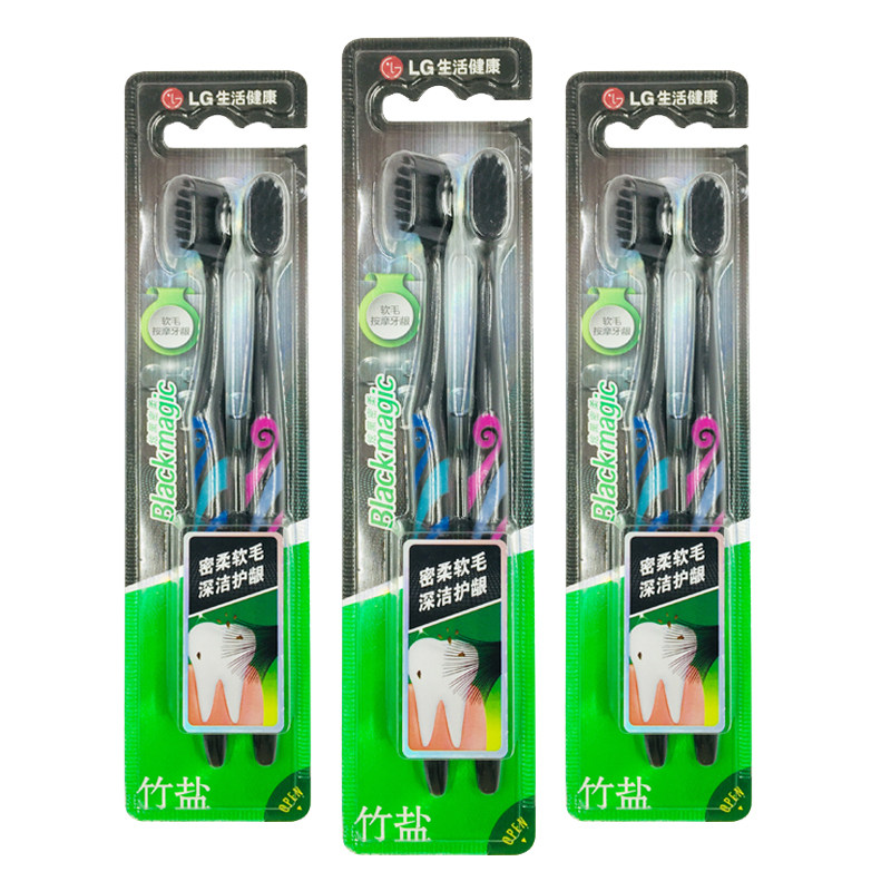 LG竹盐炫黑密柔牙刷清洁