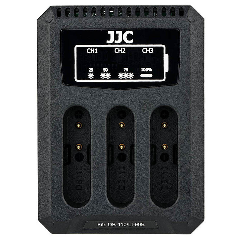 JJC适用理光DB-110 DB-120电池充电器GR4 gr3 GR3X HDF G900SE WG-6奥林巴斯TG7 6 5 4 3双充LI-90B配件LI92B